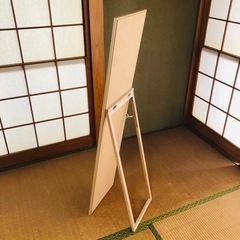 【取引終了】全身鏡 スタンドミラー 122×31 拡大鏡付き ナチュラル 角度調整可能の画像