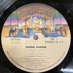 Donna Summer 「 I Remember Yesterday 」 LPレコード VIP-6436 ( Casablanca) 国内盤の画像