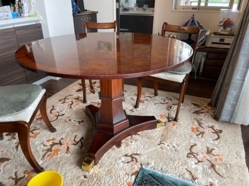 大塚家具 丸テーブル 椅子付き ×4