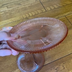オレンジのガラスの和皿　6枚の画像