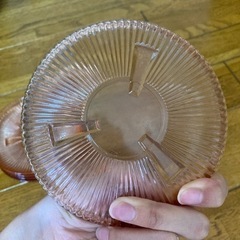 オレンジのガラスの和皿　6枚の画像