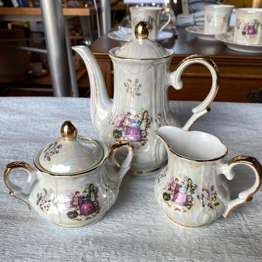 薩摩焼　神山　9点セット　カップ　ソーサー　ポット　クリーマー　シュガー 薩摩焼 神山 9点セット カップ ソーサー ポット クリーマー シュガー