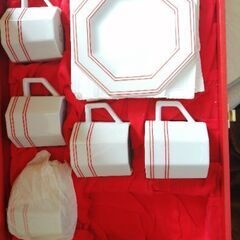 【未使用】たち吉　レトロコーヒーカップ＆ソーサーセット