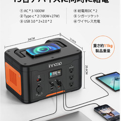 大容量ポータブル電源とソーラーパネルのセット