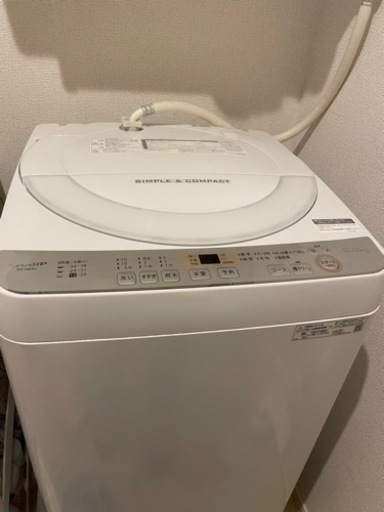 超美品！2019年製SHARP洗濯機　ES-GE6C