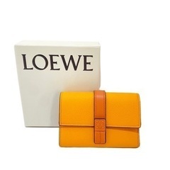 LOEWE ロエベ 三つ折財布 バーティカルウォレット ミニ財布 オレンジ