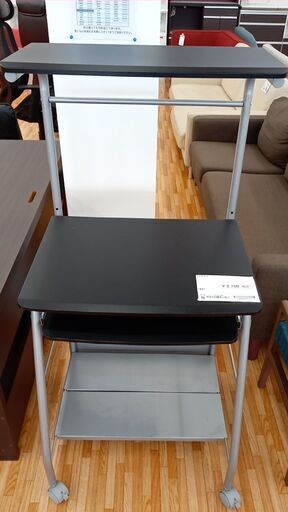 ★ジモティ割あり★  PCデスク ブラック H125.5×D65.5×W60 クリーニング済み YJ202