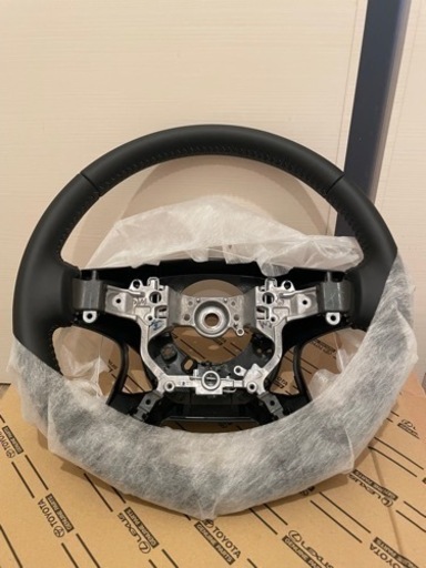 プラド150系純正ステアリング（マットブラックエディション） 新同! プラド 150 後期 純正 革 ステアリング ハンドル TRJ150W 