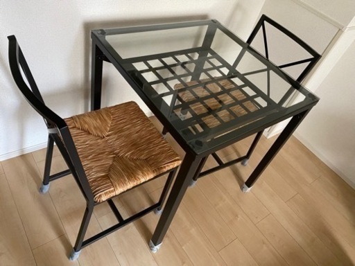 【取引終了】IKEA イケア　ダイニングセット　ラタン調　カフェ風