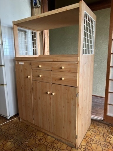 木製キッチンカウンター　キッチンボード　レンジ台