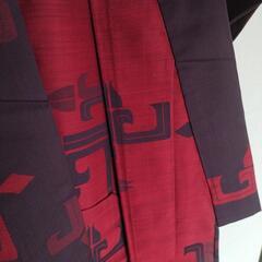 着物　レトロ　茶色　赤　新品　1の画像