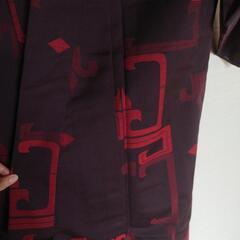着物　レトロ　茶色　赤　新品　1の画像