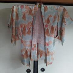 白色　羽織り　総絞り　もみじ　オレンジ　水色 5 　新品