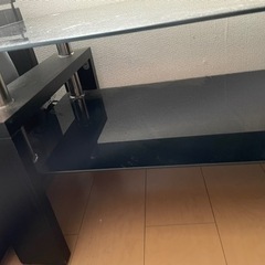 ガラステーブル　黒　の画像