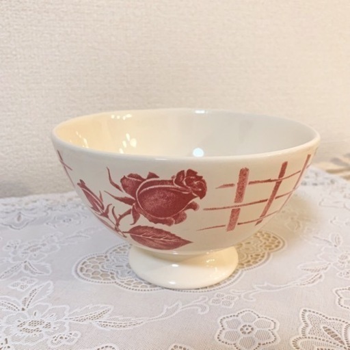 フランス アンティーク カフェオレボウル チェリー柄