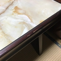 大理石調テーブル　応接用　昭和レトロ　古家具　古民家の画像