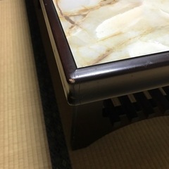 大理石調テーブル　応接用　昭和レトロ　古家具　古民家の画像