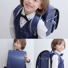 【新品】男の子ランドセル ベーシック&ボーイ 高級合皮 大容量 軽量 6年保証 全国送料無料 スクールバック 小学生通学カバン ネイビー/ブラックの画像