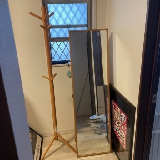 無印　ミラー&ハンガーラック