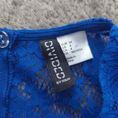 【美品】H＆M　青レースワンピース＃34の画像