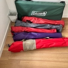 Coleman アウトドアテーブル（コンロ置き付き）+チェア5脚の画像