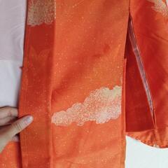 羽織　オレンジ　黄色　雲　美品 15の画像