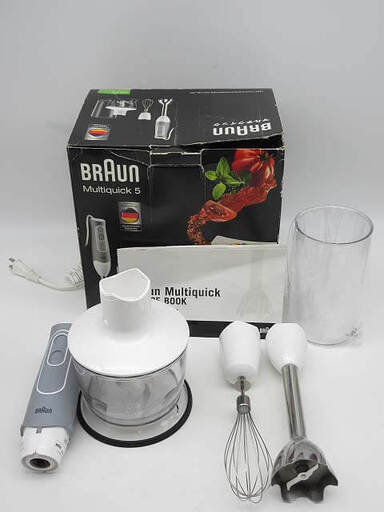 ss5208　ブラウン　フードプロセッサー　MQ-535　レシピブック付　元箱入り　BRAUN　マルチクイック5　ハンドブレンダー　1台4役　ブレンダー　チョッパー　泡立て器　みじん切り　スムージー　調理器具　時短