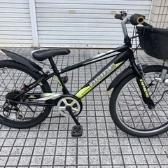 【22インチ子供車】マウンテン　6段変速付　前後タイヤ新品❗️若...