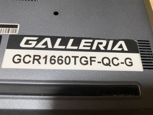 最終値下げ！夕方売却予定、中古美品　GALLERIA GCR1660TGF-QC-G
