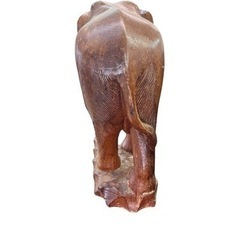 NO.590 【牙無し】象の木彫 置物 オブジェ 美術品の画像