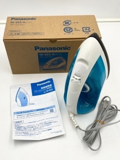 【‼️高年式‼️】Panasonic コード付きスチームアイロン ブルー NI-S55-A
