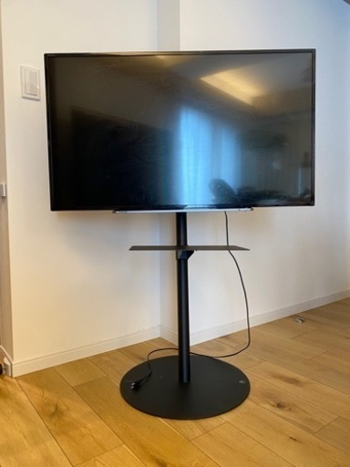 【43Vテレビ＋スタンド】TOSHIBA REGZA G20X 43G20X / ナカムラ｜NAKAMURA テレビスタンド ハイタイプ WALL anataIRO ブラック(レコーダー棚板付き)