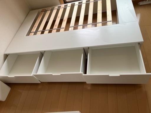 IKEA イケア セミダブルベッド　収納付きフレームとマットレス