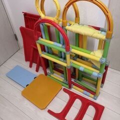 室内ジャングルジム 滑り台付き(滑り台2段階調整可能)の画像