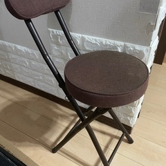 ファブリック折畳チェア　背付き　ブラウン