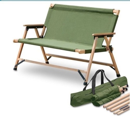 FIELDOOR クラシックベンチ【カーキ】キャンプアウトドア　フォールディングベンチ