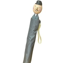 折りたたみ傘 雨傘 傘 雨具 アンティーク 昭和レトロ キッズ ファッション 小物 黒/グレーの画像