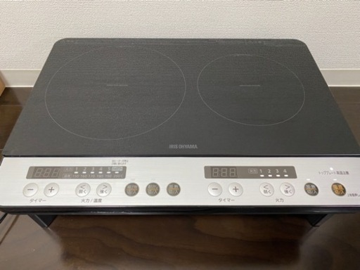 アイリスオーヤマ 2ロIHコンロ IHK-W12SP-B 中古品