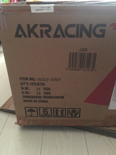 受け渡し決まりました。AKレーシングゲーミングチェア　WOLF GLAY 新品未使用