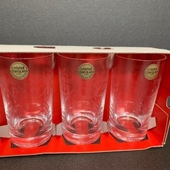 未使用 グラス フランス 透明柄の画像