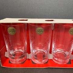 未使用 グラス フランス 透明柄の画像