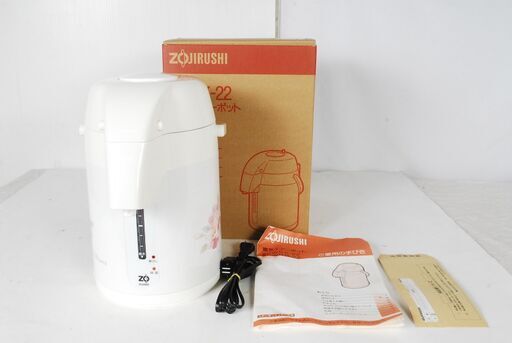 0892 未使用 象印 ZOJIRUSHI 電気エアーポット CWGK-22 2.2L 昭和レトロ ロイヤルフラワー 愛知県岡崎市