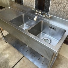 マルゼン2層式シンク水切り付きの画像