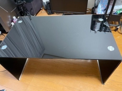 ローテーブル　ガラス　黒