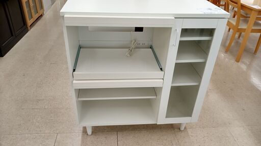 ★ジモティ割あり★  レンジ台 白 H96×D47.5×W89.5 クリーニング済み TJ1188