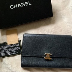 CHANEL CHANEL財布　キャビアスキン　黒　シール、カー...
