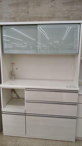 ★ジモティ割あり★ 松田家具 レンジボード 白 H178.5×D48.8×W116.6 クリーニング済み TJ1199