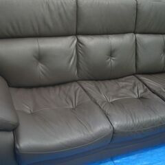 3人掛け ソファ チェア 本革 背もたれが取れる【自社配送は札幌市内限定】店頭お引き取り歓迎/藻岩倉庫の画像