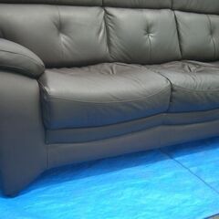 3人掛け ソファ チェア 本革 背もたれが取れる【自社配送は札幌市内限定】店頭お引き取り歓迎/藻岩倉庫の画像