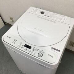 （3/13受渡済）JT7116【SHARP/シャープ 5.5㎏洗濯機】美品 2019年製 ES-GE5D-W 家電 洗濯 全自動洗濯機 簡易乾燥機能付